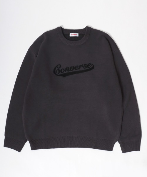 CONVERSE（コンバース）の「CONVERSE（コンバース）ブランドロゴジャガード編みニットセータープルオーバー レディース（ニット/セーター・レディース・ダークグリーン/ブラック系その他2/アイボリー/イエロー系その他/ブラック系その他/ホワイト系その他/ベージュ/チャコールグレー/ブラック/ネイビー/レッド/ホワイト系その他2・M/L）」の20枚目の写真