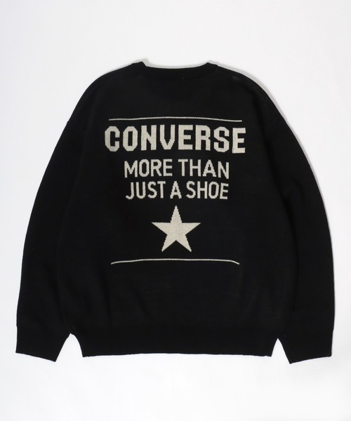 CONVERSE（コンバース）の「CONVERSE（コンバース）ブランドロゴジャガード編みニットセータープルオーバー レディース（ニット/セーター・レディース・ダークグリーン/ブラック系その他2/アイボリー/イエロー系その他/ブラック系その他/ホワイト系その他/ベージュ/チャコールグレー/ブラック/ネイビー/レッド/ホワイト系その他2・M/L）」の13枚目の写真