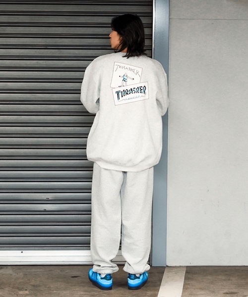 THRASHER(スラッシャー)の「GONZ STICKER CREW SWEAT/スラッシャーマーク・ゴンザレスゴンズステッカーデザインクルーネックスウェットトレーナー(スウェット・メンズ・アッシュグレー/ブラック・XX-LARGE/X-LARGE/LARGE/MEDIUM)」の10枚目の写真