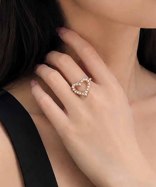 ciite'(シーテ)の「heart pearl ring / ハートパールリング(リング・レディース・ゴールド・FREE)」の1枚目の写真