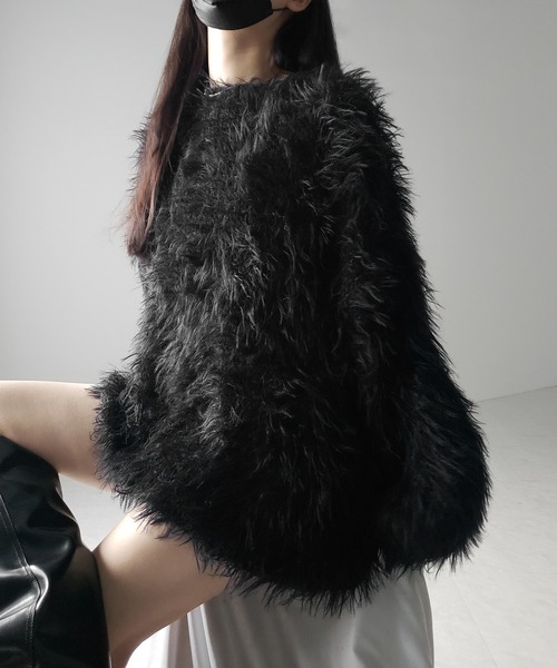 me+em select（ミームセレクト）の「【 ３color 】フラッフィーシャギーボリュームニットミニワンピース ／ fluffy shaggy volume knit mini onepiece（ワンピース・レディース・アイボリー/ブラック/グレー・FREE）」の14枚目の写真