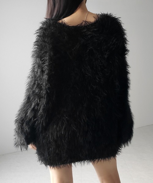 me+em select（ミームセレクト）の「【 ３color 】フラッフィーシャギーボリュームニットミニワンピース ／ fluffy shaggy volume knit mini onepiece（ワンピース・レディース・アイボリー/ブラック/グレー・FREE）」の13枚目の写真