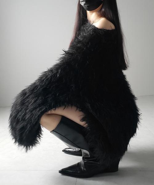 me+em select（ミームセレクト）の「【 ３color 】フラッフィーシャギーボリュームニットミニワンピース ／ fluffy shaggy volume knit mini onepiece（ワンピース・レディース・アイボリー/ブラック/グレー・FREE）」の17枚目の写真