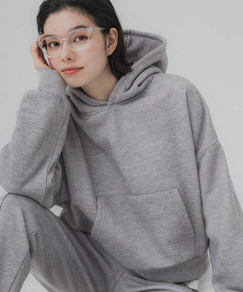 coca(coca)(コカ)の「裏起毛クロップドパーカースウェット(スウェット・レディース・ブラック/グレー・L/M)」の2枚目の写真