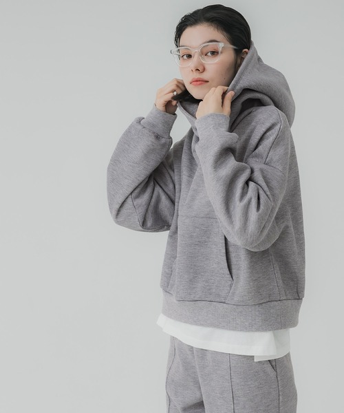 coca(coca)(コカ)の「裏起毛クロップドパーカースウェット(スウェット・レディース・ブラック/グレー・L/M)」の6枚目の写真