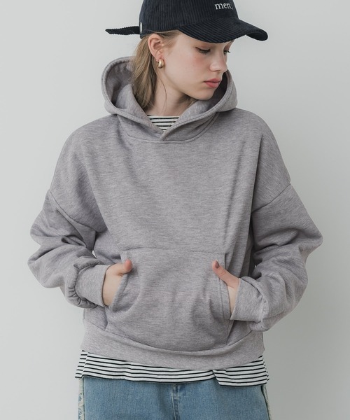 coca(coca)(コカ)の「裏起毛クロップドパーカースウェット(スウェット・レディース・ブラック/グレー・L/M)」の8枚目の写真