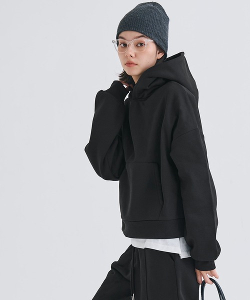 coca(coca)(コカ)の「裏起毛クロップドパーカースウェット(スウェット・レディース・ブラック/グレー・L/M)」の10枚目の写真