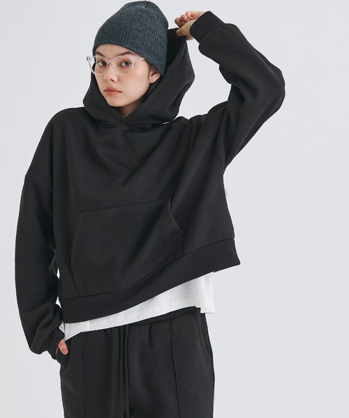 coca(coca)(コカ)の「裏起毛クロップドパーカースウェット(スウェット・レディース・ブラック/グレー・L/M)」の14枚目の写真