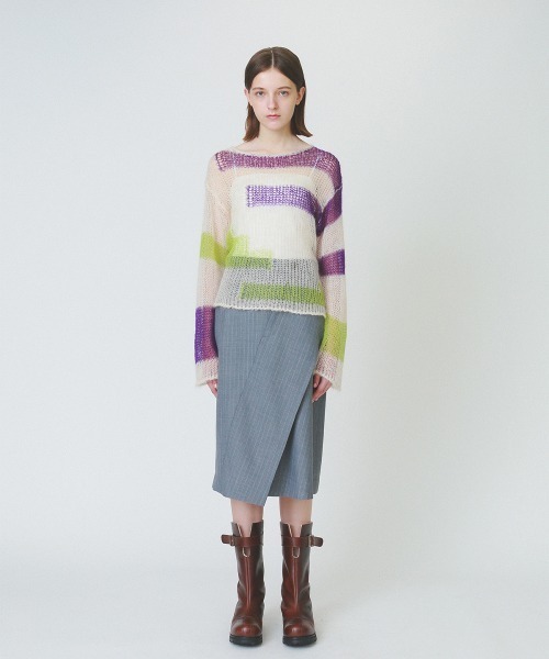 patchwork knit tops（ニット/セーター）｜soduk（スドーク）の