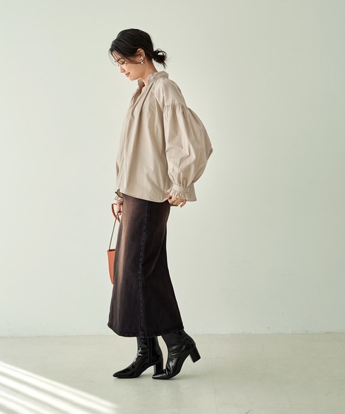 STYLE DELI(スタイルデリ)の「【LUXE】コットンボリュームブラウス(シャツ/ブラウス・レディース・ベージュ/ホワイト・FREE)」の6枚目の写真