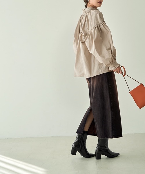 STYLE DELI(スタイルデリ)の「【LUXE】コットンボリュームブラウス(シャツ/ブラウス・レディース・ベージュ/ホワイト・FREE)」の7枚目の写真
