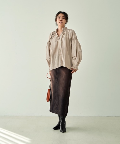 STYLE DELI(スタイルデリ)の「【LUXE】コットンボリュームブラウス(シャツ/ブラウス・レディース・ベージュ/ホワイト・FREE)」の13枚目の写真