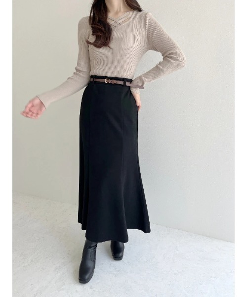 【美品❗️】stone  リブ　ニットセーター　ブラック　L Stone Island ストーンアイランド MAGLIA ラムウール クルーネック