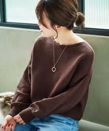 le.coeur blanc | 横リブボートネックニット(ニット/セーター)