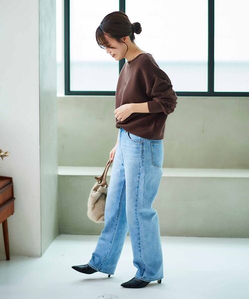 le.coeur blanc（ルクールブラン）の「横リブボートネックニット（ニット/セーター・レディース・ブラウン/ボルドー/ライトベージュ/ブラック・38）」の10枚目の写真