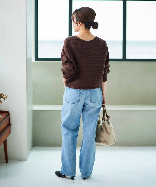 le.coeur blanc（ルクールブラン）の「横リブボートネックニット（ニット/セーター・レディース・ブラウン/ボルドー/ライトベージュ/ブラック・38）」の11枚目の写真