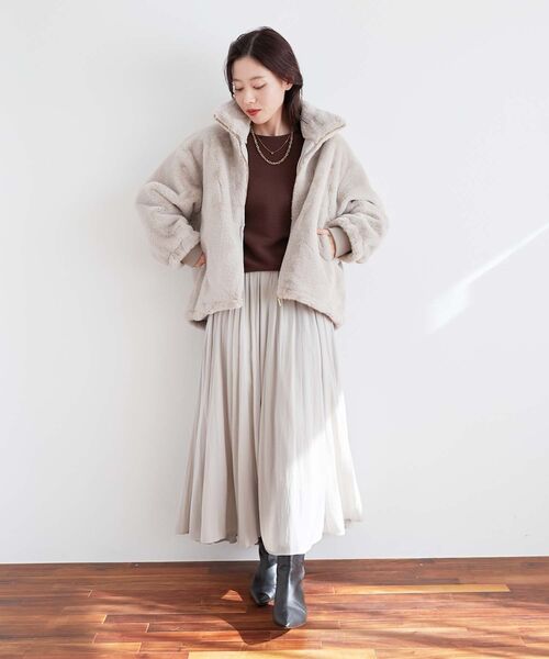 le.coeur blanc（ルクールブラン）の「横リブボートネックニット（ニット/セーター・レディース・ブラウン/ボルドー/ライトベージュ/ブラック・38）」の13枚目の写真