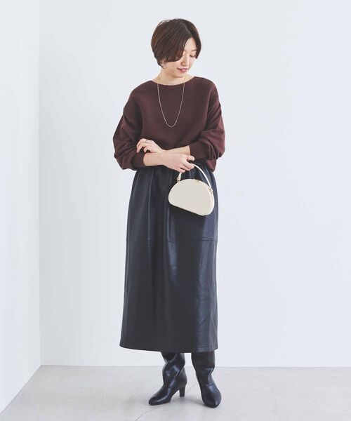 le.coeur blanc（ルクールブラン）の「横リブボートネックニット（ニット/セーター・レディース・ブラウン/ボルドー/ライトベージュ/ブラック・38）」の15枚目の写真