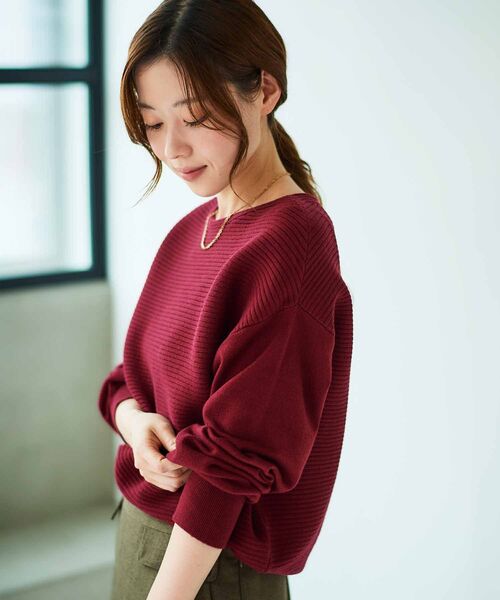 le.coeur blanc（ルクールブラン）の「横リブボートネックニット（ニット/セーター・レディース・ブラウン/ボルドー/ライトベージュ/ブラック・38）」の19枚目の写真