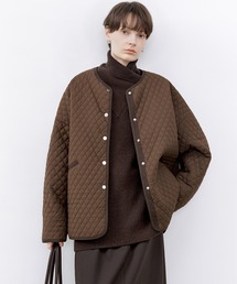 EKCOOKIES（イーケークッキーズ）の「「tageechita」立体カット ダイヤキルティング ノーカラージャケット（ブルゾン）」