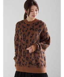 Te chichi | シャギージャカードレオパードニット(ニット/セーター)