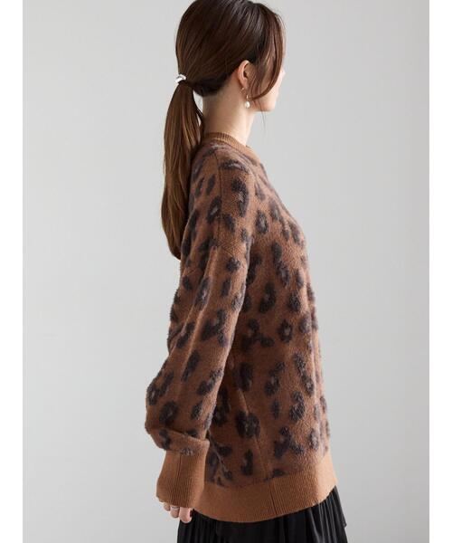 Te chichi（テチチ）の「シャギージャカードレオパードニット（ニット/セーター・レディース・ブラウン/チャコールグレー・F）」の11枚目の写真