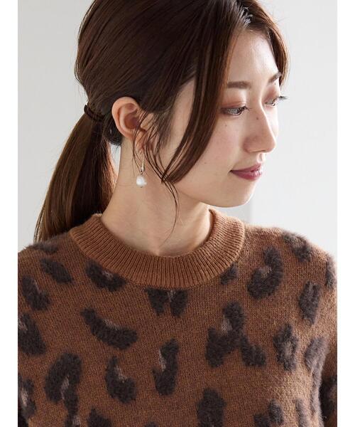 Te chichi（テチチ）の「シャギージャカードレオパードニット（ニット/セーター・レディース・ブラウン/チャコールグレー・F）」の12枚目の写真