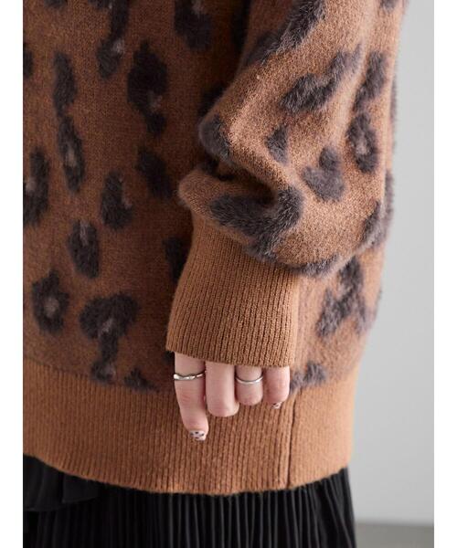Te chichi（テチチ）の「シャギージャカードレオパードニット（ニット/セーター・レディース・ブラウン/チャコールグレー・F）」の13枚目の写真