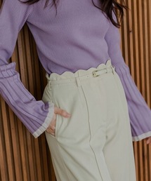 高身長 スカラップワイドパンツ(トールサイズ)fifiean