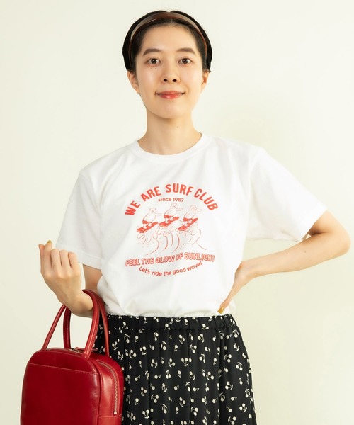 CHILD WOMAN(チャイルドウーマン)の「16/-天竺 サーフクラブプリントTシャツ(Tシャツ/カットソー・レディース・レッド/ホワイト/グレー/ネイビー・FREE)」の10枚目の写真
