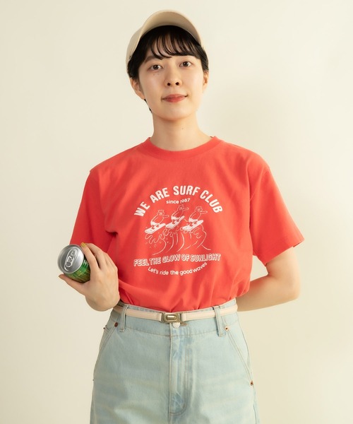 Tシャツ・カットソー teket Saving Tee 5FT1426 セール】16/-天竺 サーフクラブプリントTシャツ（Tシャツ