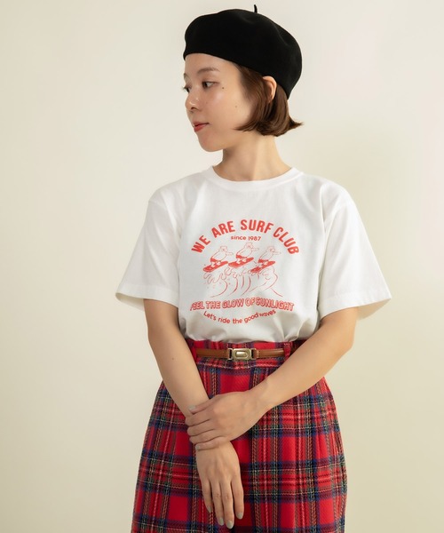 『SALE 30％OFF』売れ筋商品|||CHILD WOMAN チャイルドウーマン 40/2天竺 Pineapple/Flower 刺繍Tシャツ セール】☆アメリカンドライ天竺 フットボールTシャツ（Tシャツ