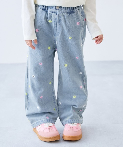 DENIM DUNGAREE 刺繍　デニム　パンツ　110サイズ デニムダンガリー 刺繍 デニムパンツ 110 DENIM DUNGAREE 刺繍スカート