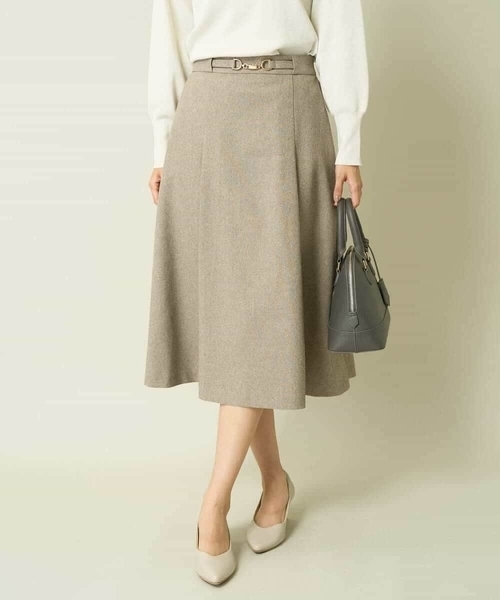 【洗える/イージーケア/毛玉になりにくい/ストレッチ/吸水速乾】ツイード調切り替えフレアスカート（スカート）｜a.v.v（アーヴェヴェ） pattayablatt.com