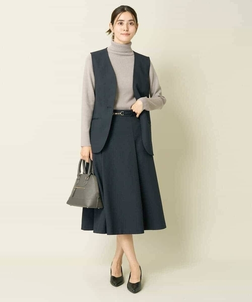 【洗える/イージーケア/毛玉になりにくい/ストレッチ/吸水速乾】ツイード調切り替えフレアスカート（スカート）｜a.v.v（アーヴェヴェ） pattayablatt.com