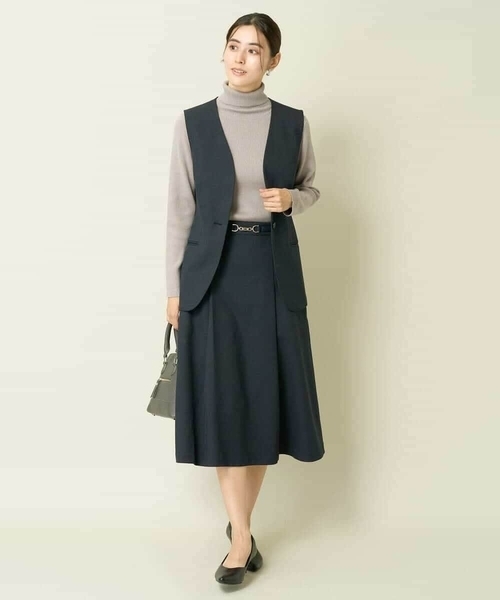 【洗える/イージーケア/毛玉になりにくい/ストレッチ/吸水速乾】ツイード調切り替えフレアスカート（スカート）｜a.v.v（アーヴェヴェ） pattayablatt.com