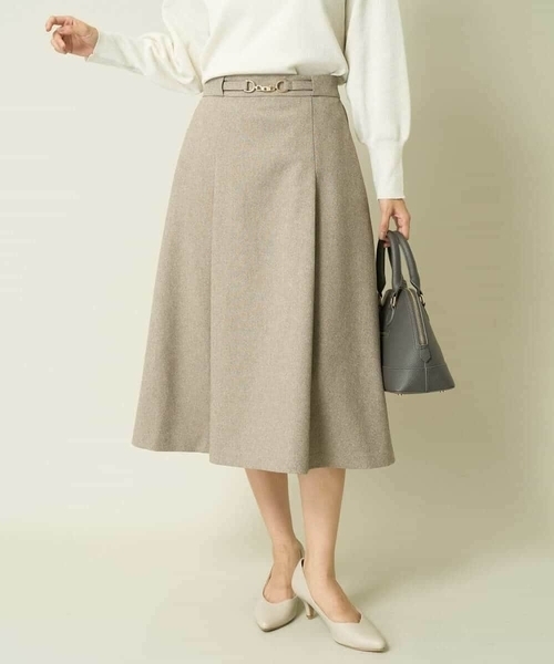 【洗える/イージーケア/毛玉になりにくい/ストレッチ/吸水速乾】ツイード調切り替えフレアスカート（スカート）｜a.v.v（アーヴェヴェ） pattayablatt.com