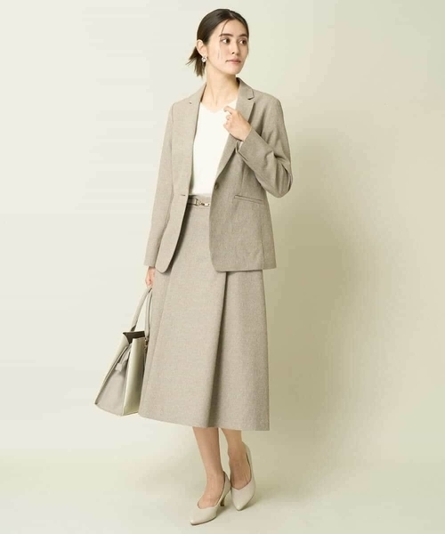 【洗える/イージーケア/毛玉になりにくい/ストレッチ/吸水速乾】ツイード調切り替えフレアスカート（スカート）｜a.v.v（アーヴェヴェ） pattayablatt.com