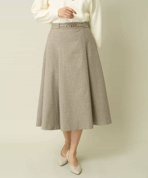 【洗える/イージーケア/毛玉になりにくい/ストレッチ/吸水速乾】ツイード調切り替えフレアスカート（スカート）｜a.v.v（アーヴェヴェ） pattayablatt.com