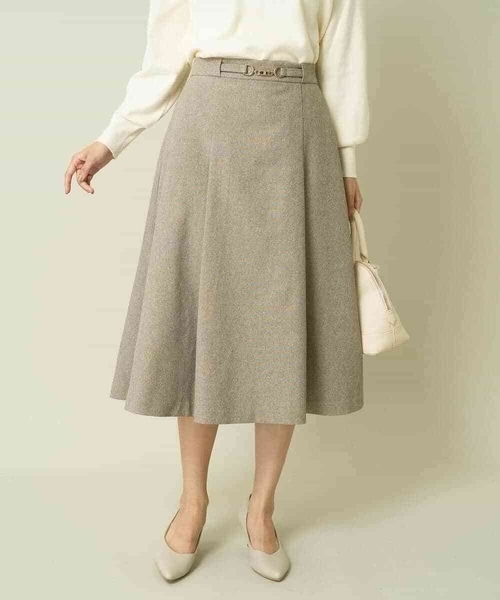 【洗える/イージーケア/毛玉になりにくい/ストレッチ/吸水速乾】ツイード調切り替えフレアスカート（スカート）｜a.v.v（アーヴェヴェ） pattayablatt.com