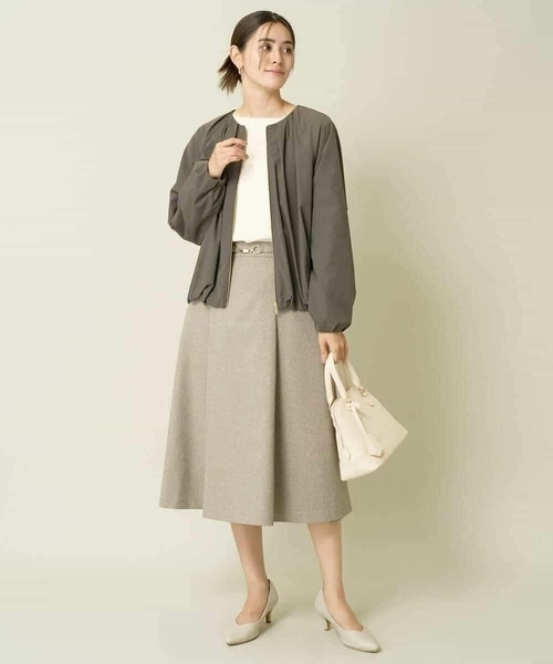 【洗える/イージーケア/毛玉になりにくい/ストレッチ/吸水速乾】ツイード調切り替えフレアスカート（スカート）｜a.v.v（アーヴェヴェ） pattayablatt.com