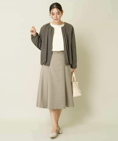 【洗える/イージーケア/毛玉になりにくい/ストレッチ/吸水速乾】ツイード調切り替えフレアスカート（スカート）｜a.v.v（アーヴェヴェ） pattayablatt.com