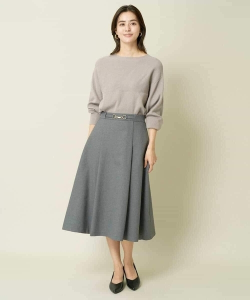 【洗える/イージーケア/毛玉になりにくい/ストレッチ/吸水速乾】ツイード調切り替えフレアスカート（スカート）｜a.v.v（アーヴェヴェ） pattayablatt.com