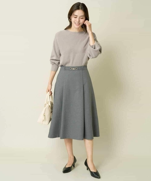 【洗える/イージーケア/毛玉になりにくい/ストレッチ/吸水速乾】ツイード調切り替えフレアスカート（スカート）｜a.v.v（アーヴェヴェ） pattayablatt.com