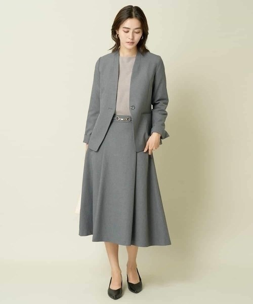 【洗える/イージーケア/毛玉になりにくい/ストレッチ/吸水速乾】ツイード調切り替えフレアスカート（スカート）｜a.v.v（アーヴェヴェ） pattayablatt.com