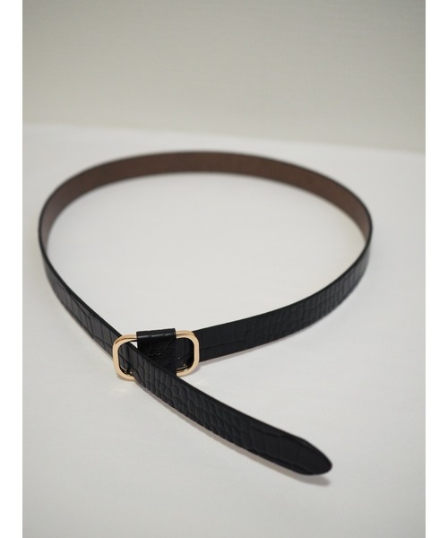 Lien Select（リエンセレクト）の「ノンホールクロコレザーベルト 本革（ベルト・レディース・ブラウン系その他/ブラック×ゴールド/ブラウン系その他2/ブラック×シルバー・FREE）」の15枚目の写真