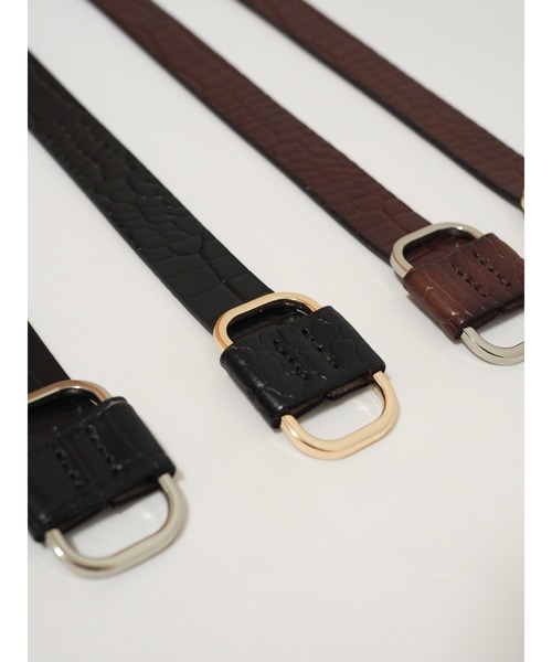Lien Select（リエンセレクト）の「ノンホールクロコレザーベルト 本革（ベルト・レディース・ブラウン系その他/ブラック×ゴールド/ブラウン系その他2/ブラック×シルバー・FREE）」の16枚目の写真