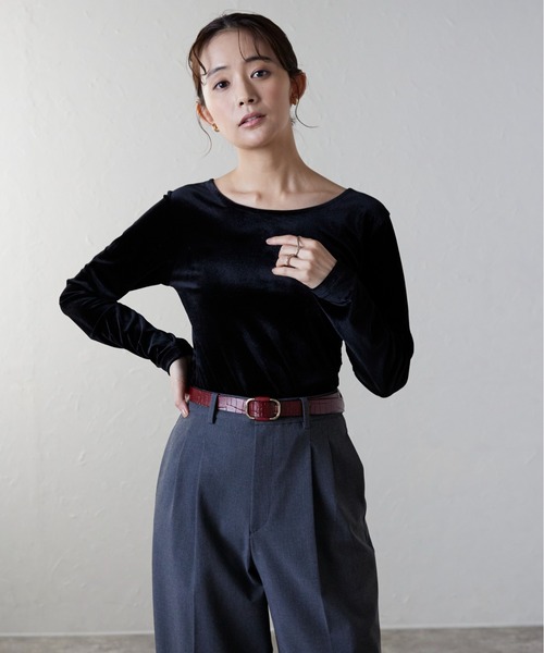 Lien Select（リエンセレクト）の「ノンホールクロコレザーベルト 本革（ベルト・レディース・ブラウン系その他/ブラック×ゴールド/ブラウン系その他2/ブラック×シルバー・FREE）」の5枚目の写真