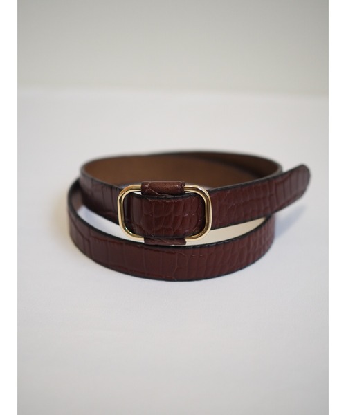 Lien Select（リエンセレクト）の「ノンホールクロコレザーベルト 本革（ベルト・レディース・ブラウン系その他/ブラック×ゴールド/ブラウン系その他2/ブラック×シルバー・FREE）」の13枚目の写真