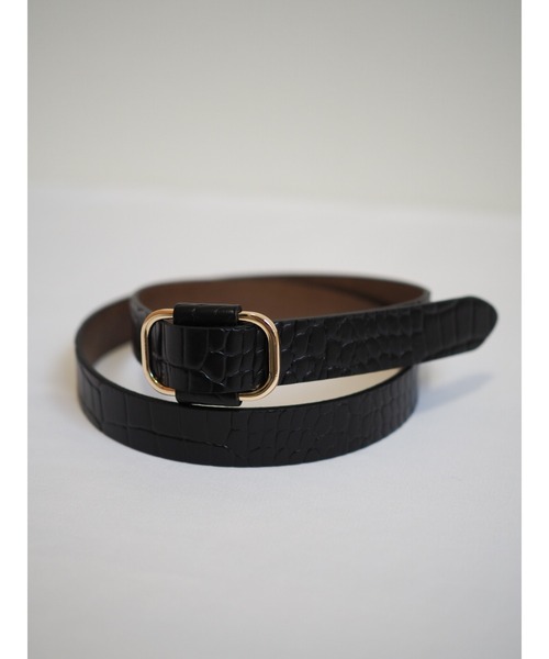 Lien Select（リエンセレクト）の「ノンホールクロコレザーベルト 本革（ベルト・レディース・ブラウン系その他/ブラック×ゴールド/ブラウン系その他2/ブラック×シルバー・FREE）」の12枚目の写真